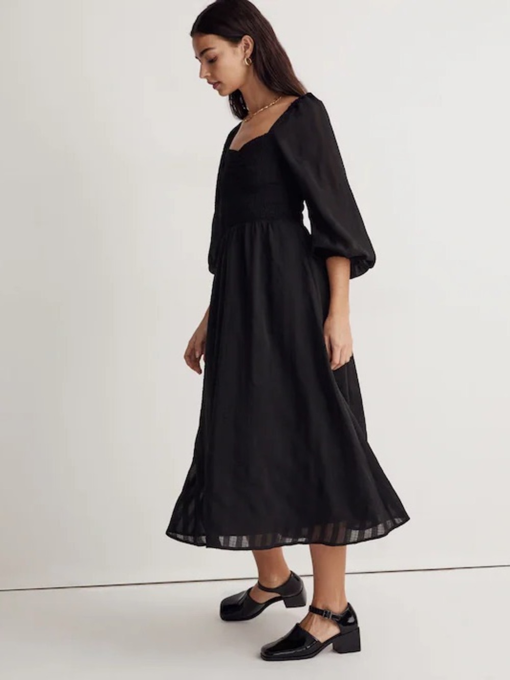 Madewell Lucie Sweetheart Midi Dress Size S Boho Cottage Prairie Coastal Chic